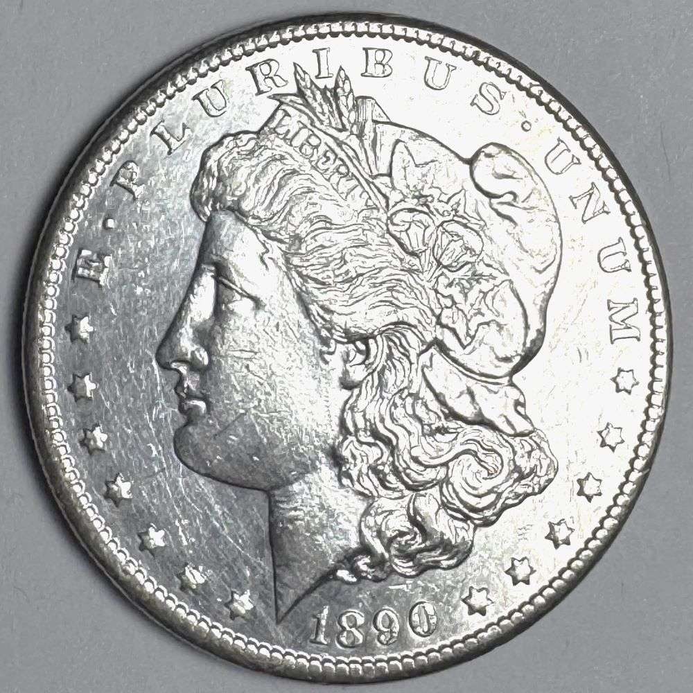 1890-CC Morgan Silver Dollar AU58 Details (1 of 2)