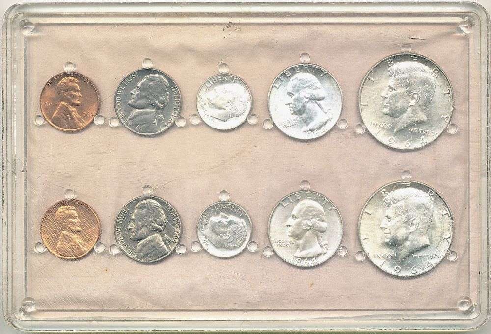 1964-D/P United States Mint Set (10-coins) (1 of 5)