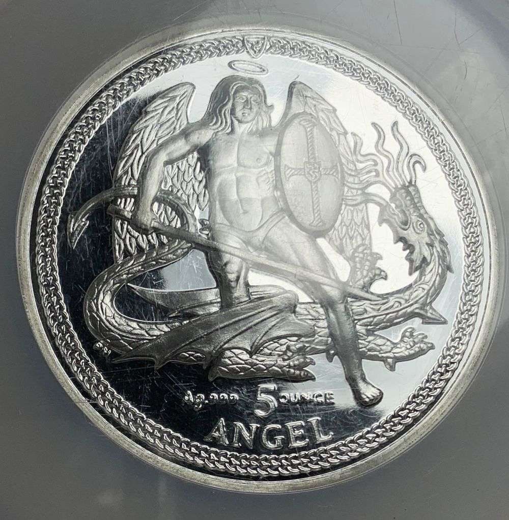 Rare 2013 Isle of Man Angel 5 ozt .999 Silver High Relief NGC PF69 Ultra Cameo (1 of 5)