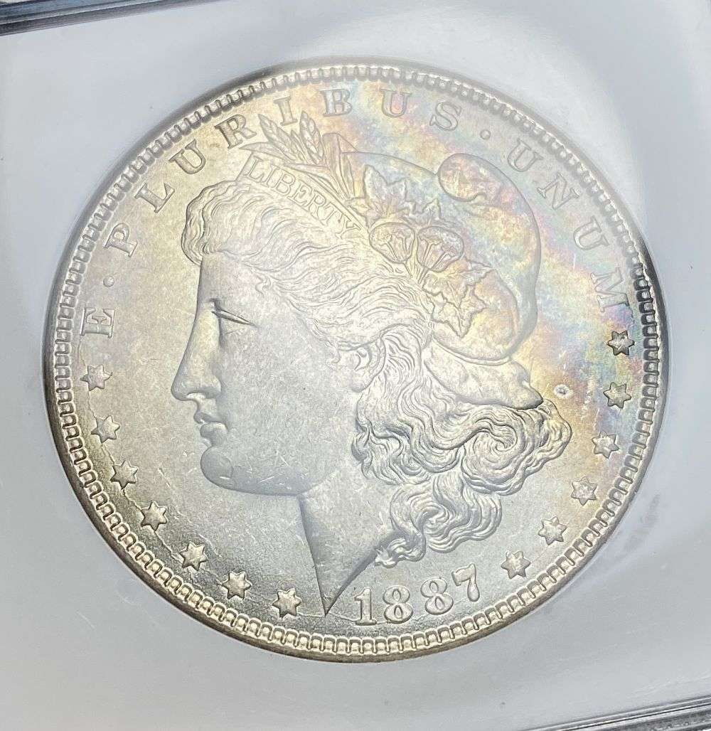 Rainbow 1887 Morgan Silver Dollar MS67 (1 of 4)