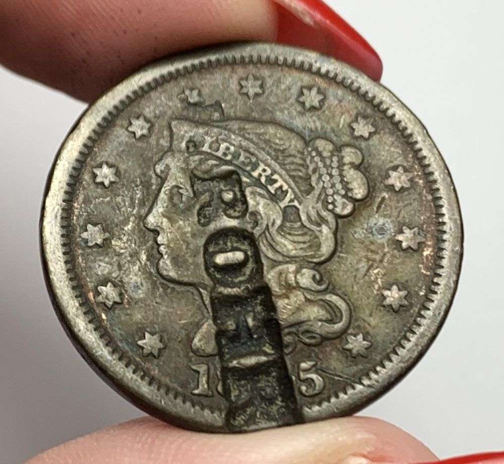 (1) Of Ten Rare Counterstamp Braided Hair Large Cent (1 of 3)