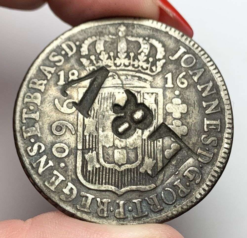 (1) Of Ten Rare Counterstamp 1816 Brazil Silver 960 Reis (1 of 3)