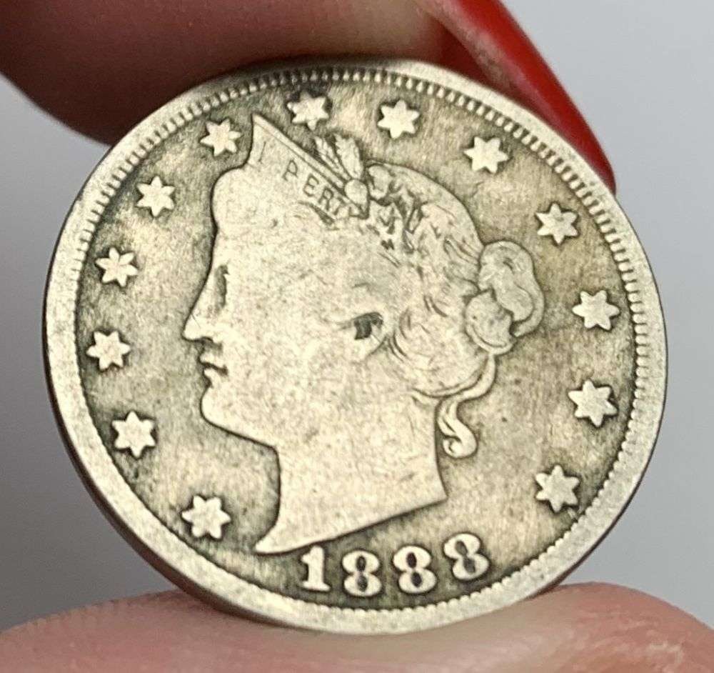 1888 Liberty "V" Nickel Fine: This is the story about two coin dealers, a partnership. One, the largest bullion dealer north of San Francisco, and the other, the largest rare coin dealer north of San Francisco. Together, their sho