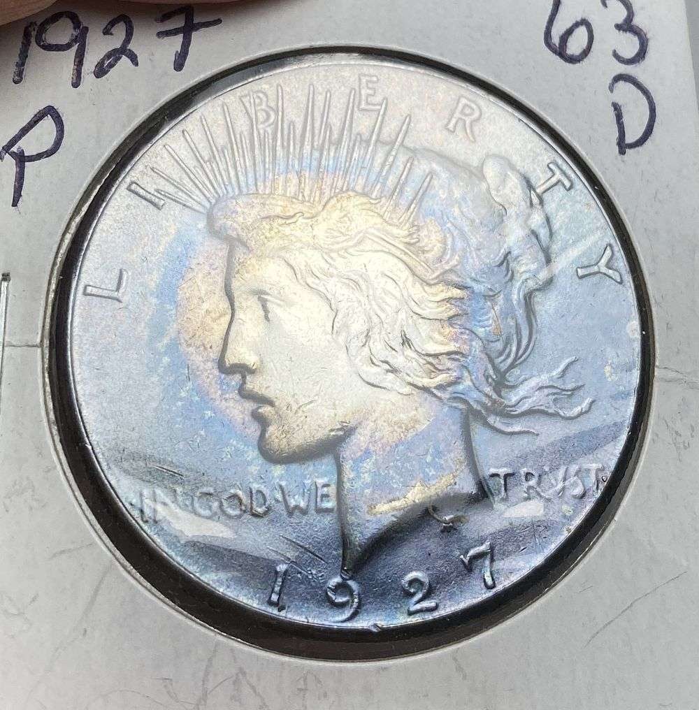 Toned 1927 Peace Silver Dollar (1 of 2)