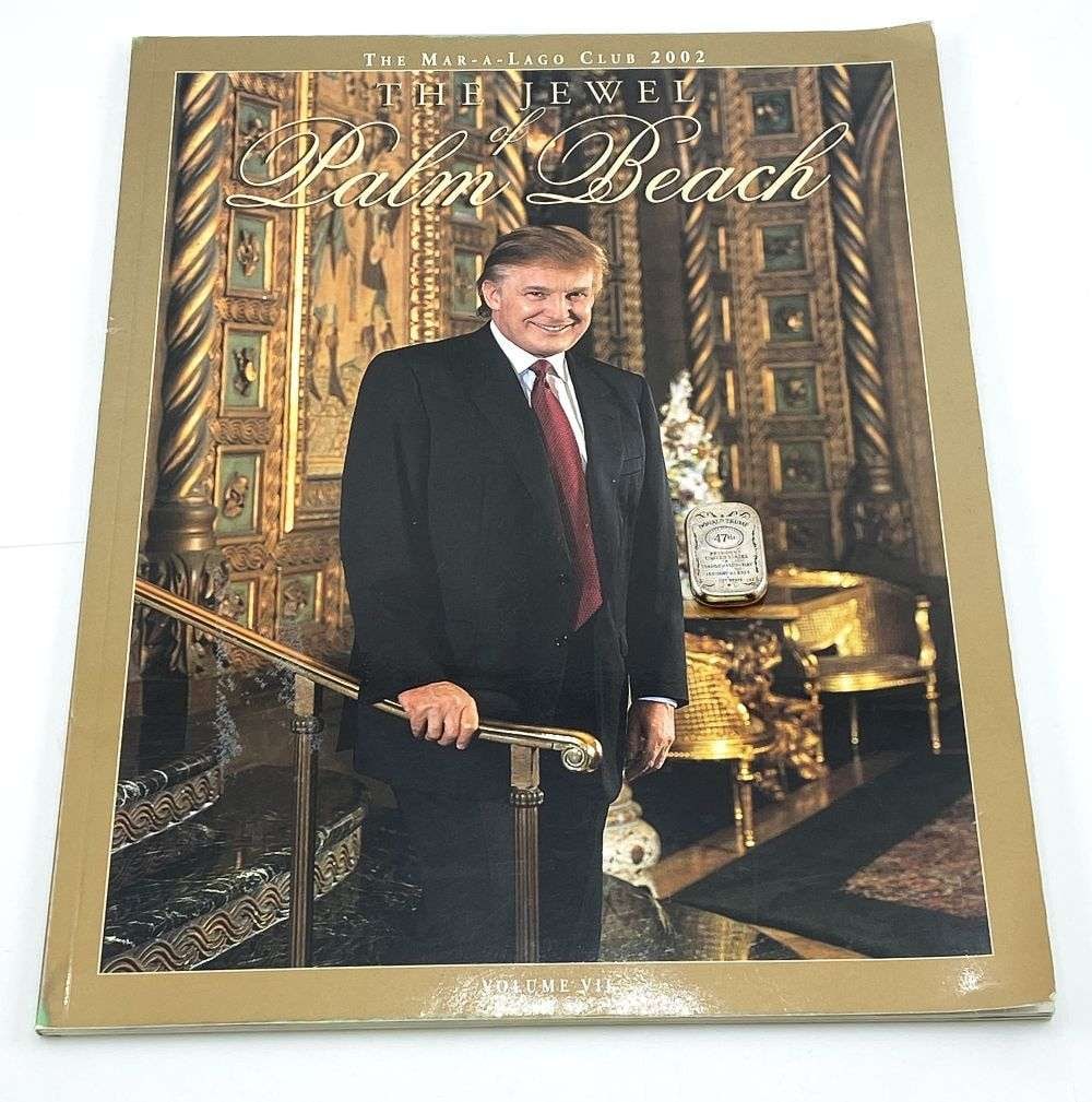 Donald Trump Inauguration 1 ozt .999 Silver Bar W/ 2002 "The Jewel of Palm Beach" Magazine (1 of 8)