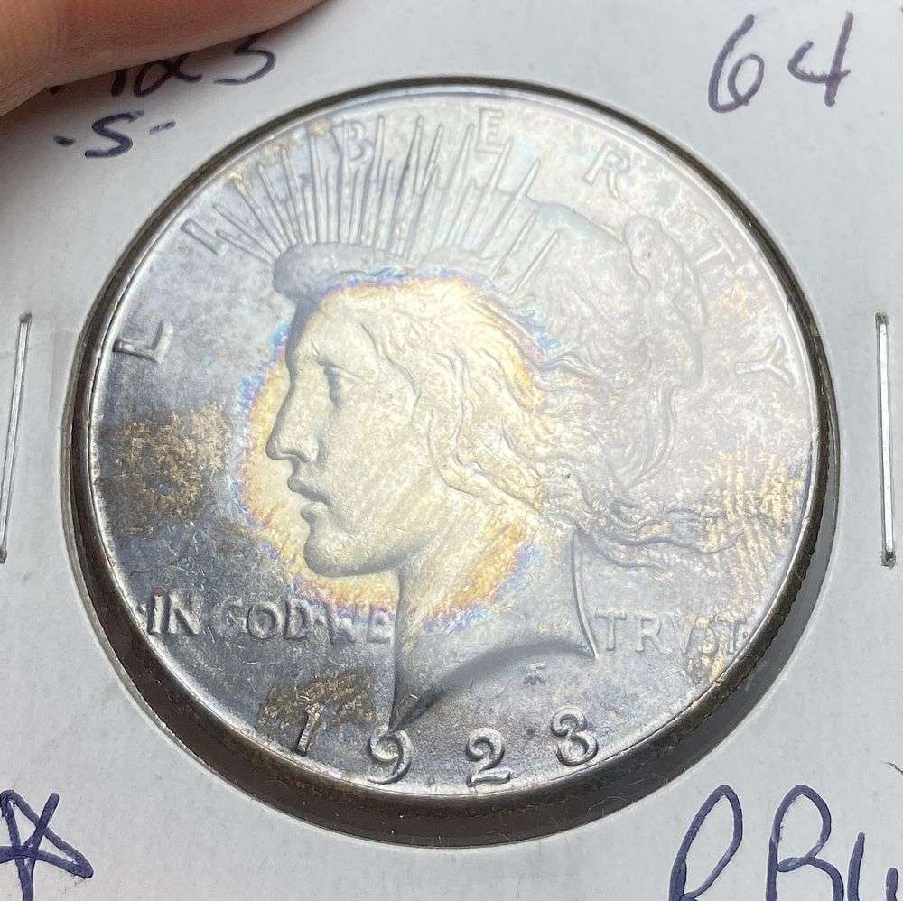 Toned 1923-S Peace Silver Dollar (1 of 2)