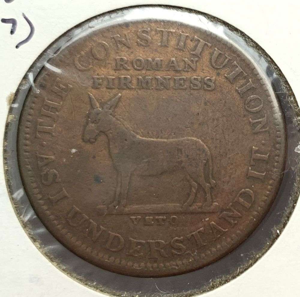 1837 Roman Firmness Hard Times Token (1 of 3)