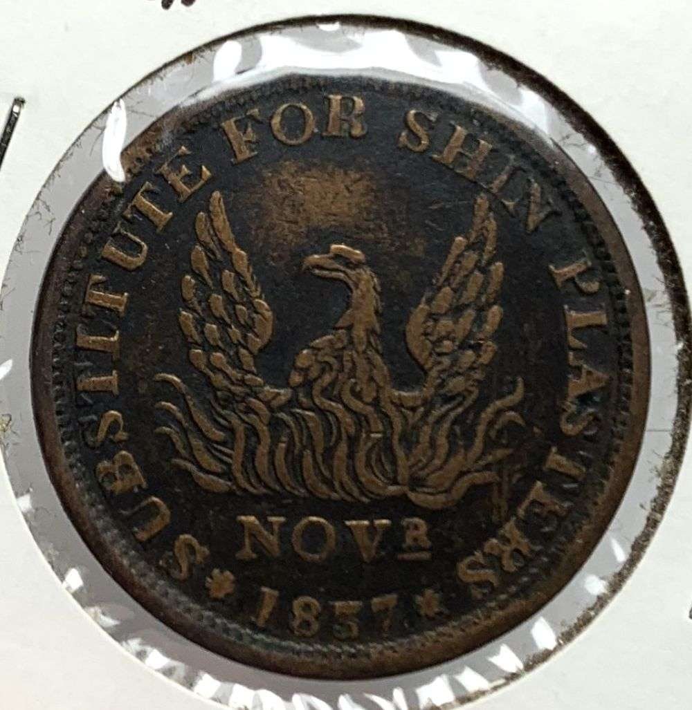 1837 Nova May Tenth Hard Times Token: When the Specie Circular triggered a massive hoarding of gold and silver coins, the American economy was pushed to the brink, culminating on May 10, 1837, the exact date commemorated on the reverse of