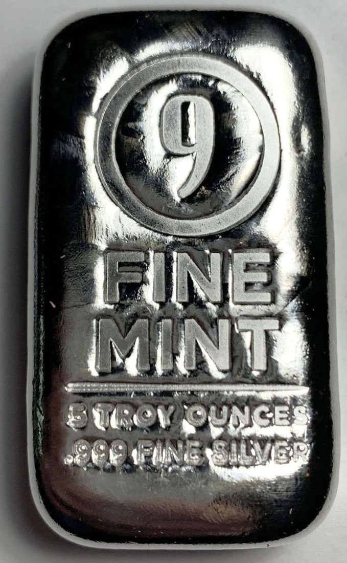 9 Fine Mint 5 ozt .999 Silver Bar (1 of 5)