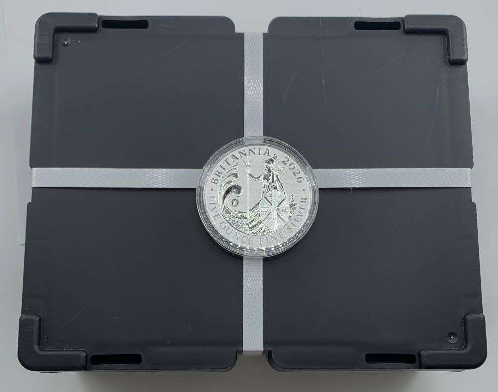 Super Rare Mintage 50,000! (1) Sealed Silver Monster Box 2026 Britannia 5 ozt Silver (30-coins) (1 of 8)