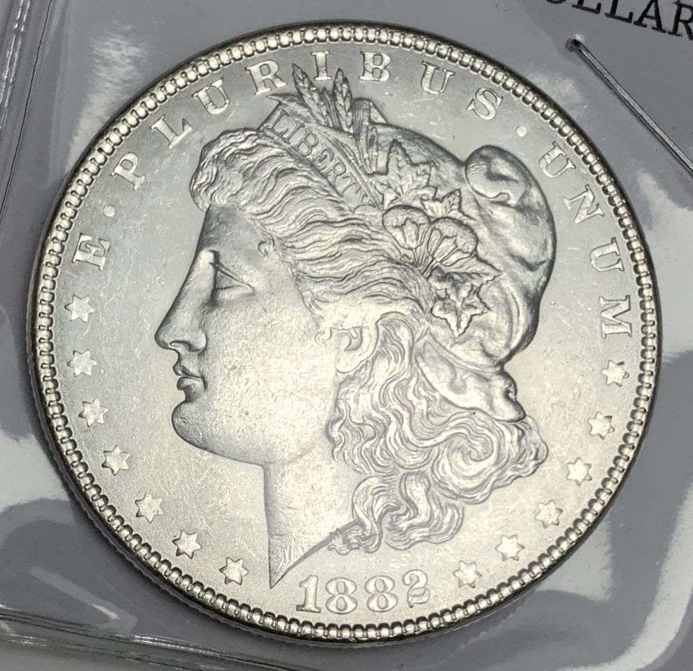 Vintage Flip 1882 Morgan Silver Dollar MS64: Winner shall recieve the exact coin shown here (NH/RB)