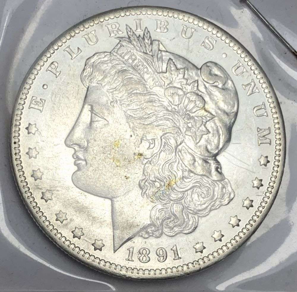 Vintage Flip 1891-O Morgan Silver Dollar AU58: Winner shall receive the exact coin shown here. (NH/RB)