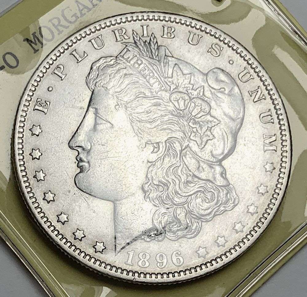 Vintage Flip 1896-O Morgan Silver Dollar AU55 (1 of 3)