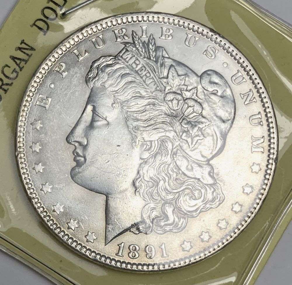 Vintage Flip 1891 Morgan Silver Dollar MS64 Details: Winner shall receive the exact coin shown here. (NH/RB)