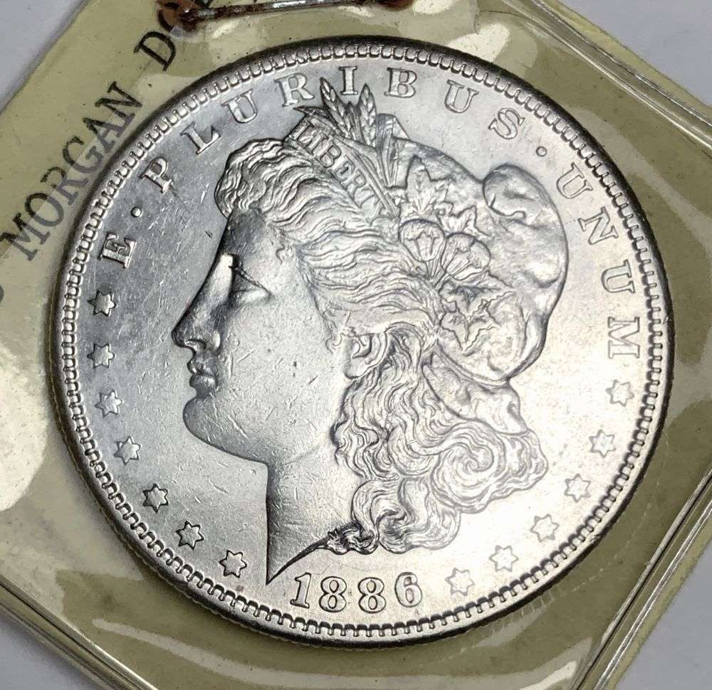 Vintage Flip 1886-S Morgan Silver Dollar MS64 Details (1 of 3)