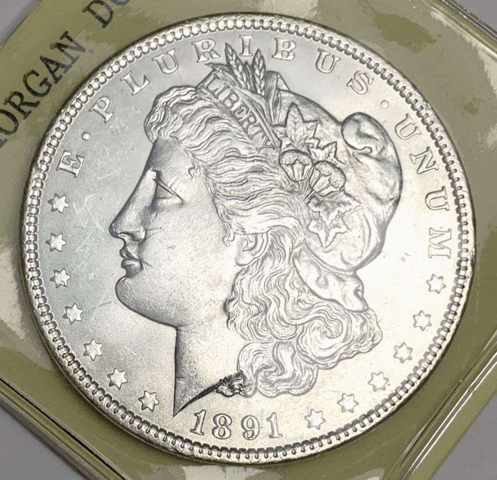 Vintage Flip 1891 Morgan Silver Dollar MS65: Winner shall receive the exact coin shown here. (NH/RB)