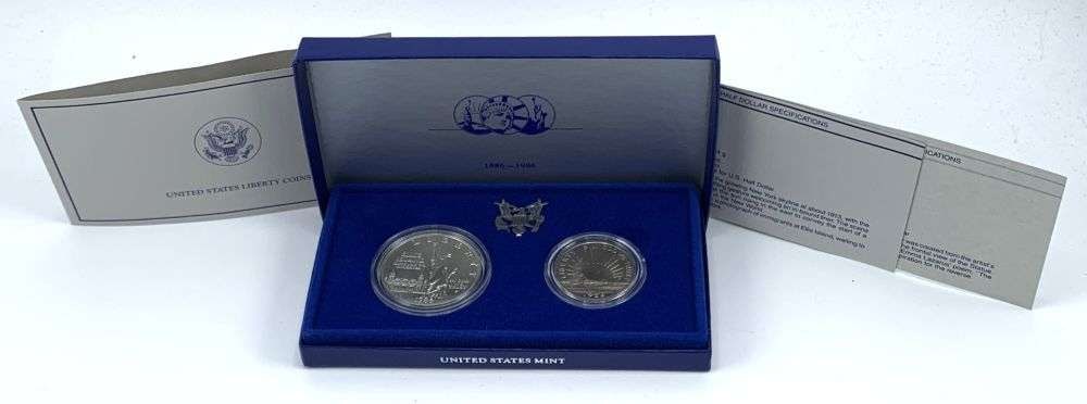 1986-D United States Statue Of Liberty Commencement Proof Set (2-coins) OGP: Winner shall receive the exact coin shown here. (MR/PR)
