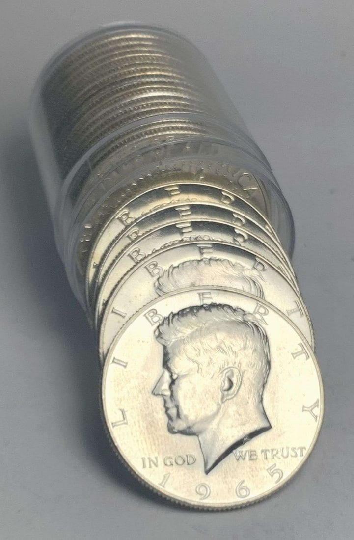 Incredibly High Grade Original Roll (20) 1965 Kennedy Silver Half Dollars: If you were lucky enough to find one of these coins in this exact roll shown here and it went MS67+, it would be worth $11,500 according to the PCGS priceguide on September 8th, 2026. Winner shall rec