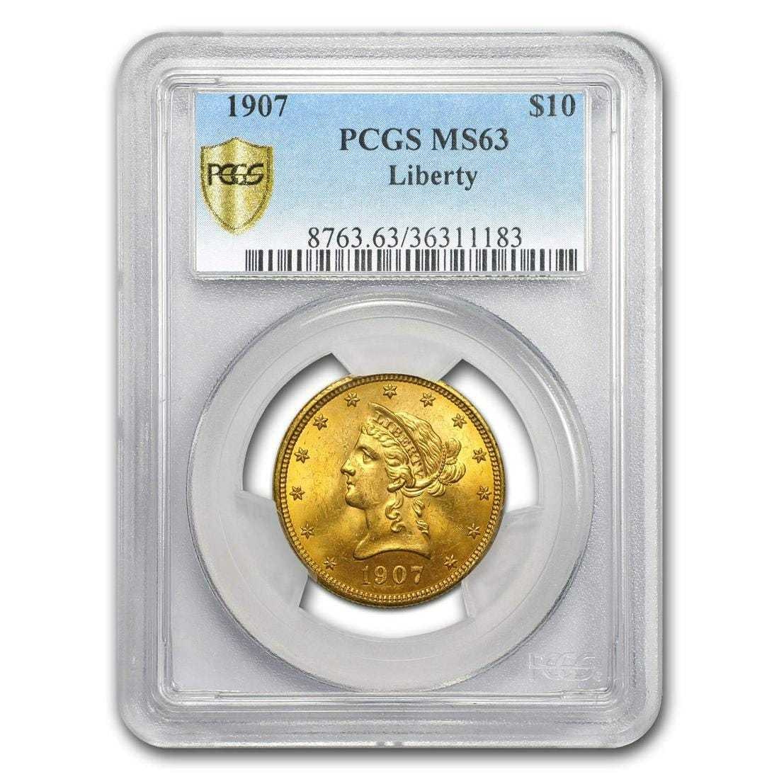 Ten (10) Gold $10.00 Liberty Head PCGS MS63 (1 of 3)