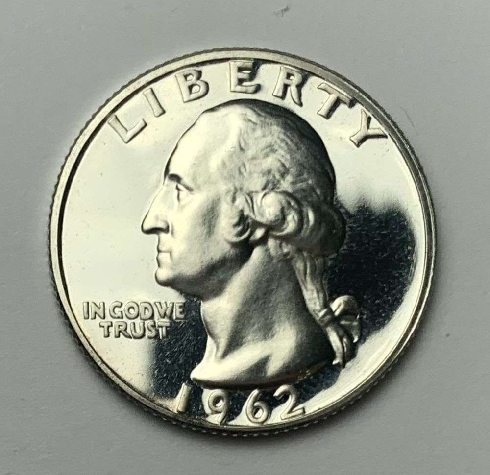 1962 Washington Silver Quarter PF67+ Cameo: Winner shall receive the exact coin shown here. (MR/B)