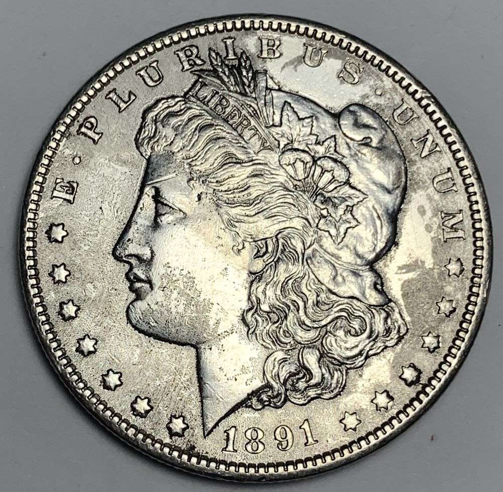 1891-CC Morgan Silver Dollar AU50 Details (1 of 2)