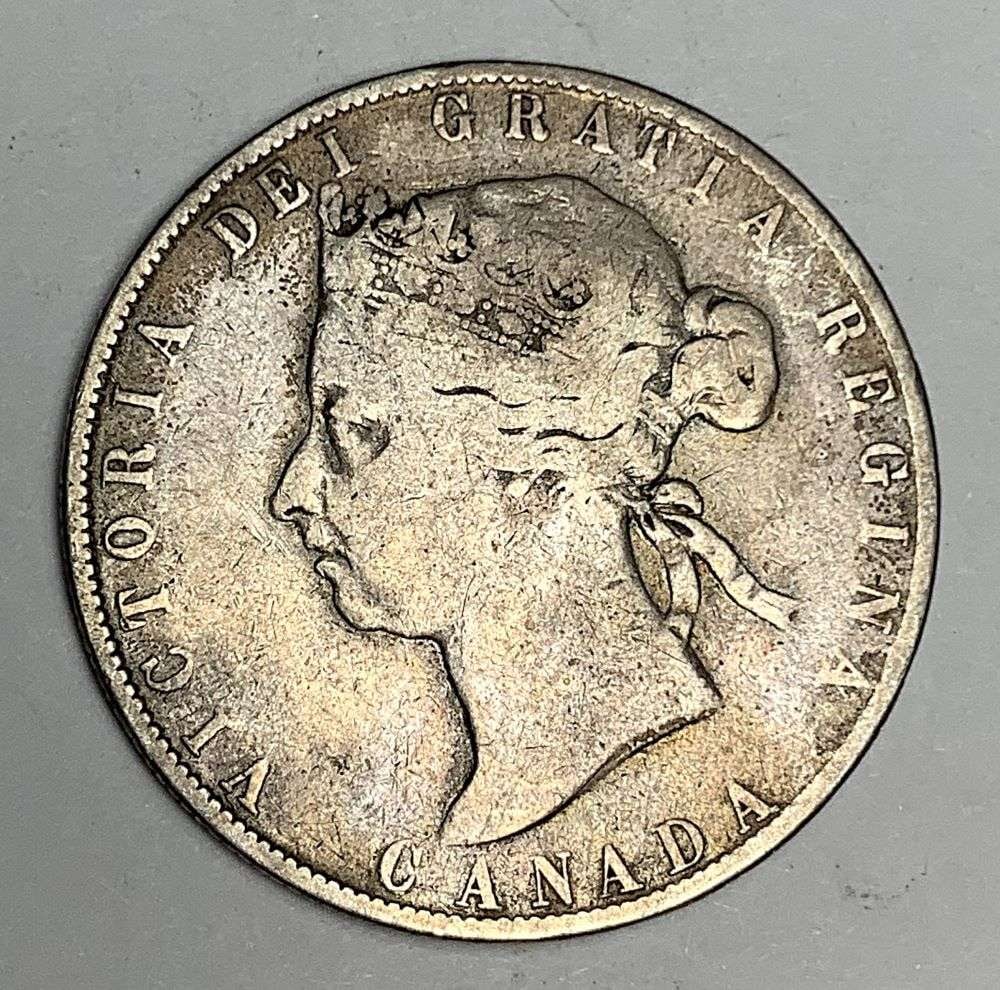 Rare 1901 Canadian Victoria Half Dollar VG (1 of 2)