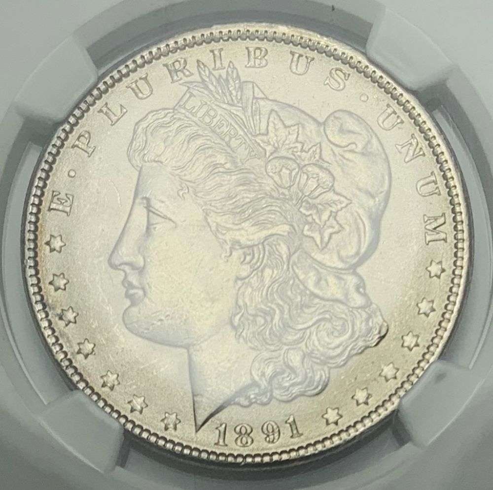 1891 Morgan Silver Dollar NGC MS63: Winner shall receive the exact coin shown here. (MR/TVC=UBB)