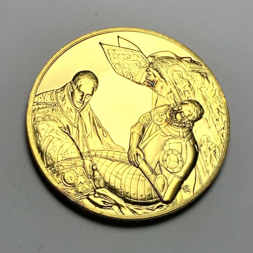 Last Minute Gold! Vintage Burial of Count Orgaz 1586 El Greco 24k Gold Over Sterling Silver 2.115 (1 of 4)