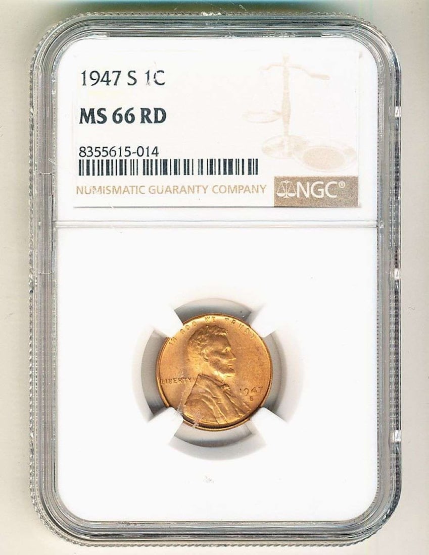 1947-S Lincoln Cent NGC MS66 RD (1 of 5)