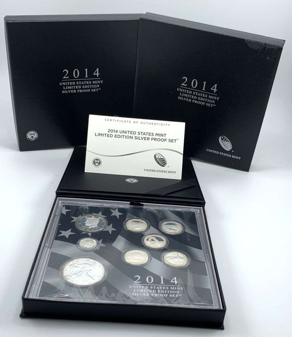 Last Minute Silver! 2014 Limited Edition United States Silver Proof Set (8-coins): Winner shall receive the exact set (8-coins) shown here. (MR/UIB)