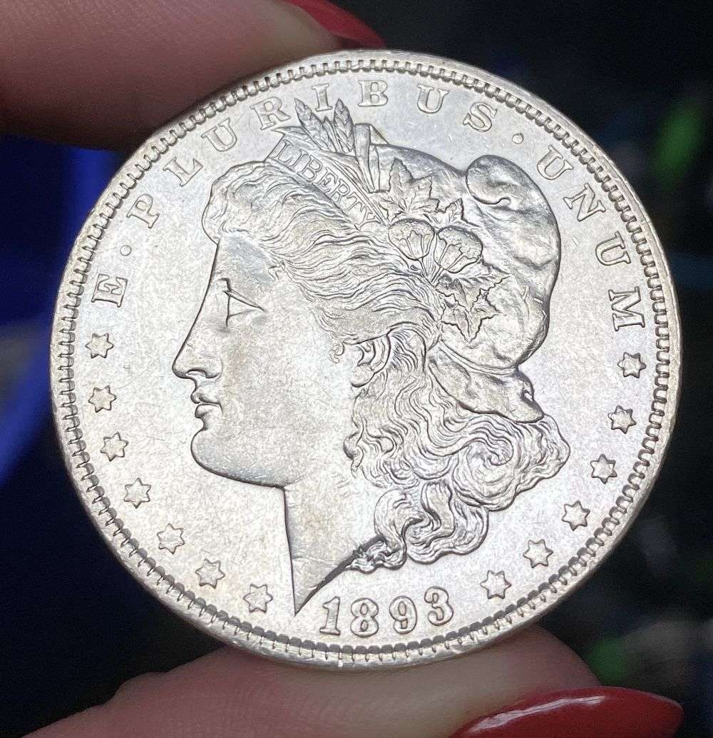 Last Minute Silver! Key Date 1893 Morgan Silver Dollar AU58 (1 of 2)