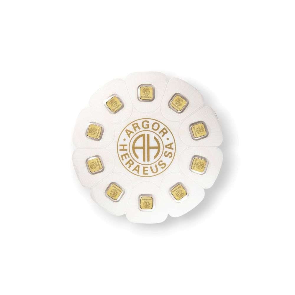 Last Minute (5) Argor Heraeus GoldSeed (10) x 1g Snappable Sealed .9999 Fine: Winner will receive the (5) 10 gram gold bar set precisely resembling the one shown here. Please allow 2-4 weeks for delivery.