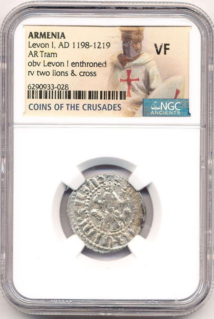 Armenia King Levon I 1198-1219-AD NGC VF: Winner shall receive the exact coin shown here. (MR)