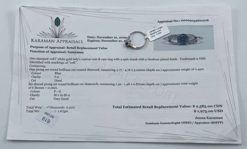 0.51ct Round Cut Diamond 10k Gold Ring (size: 6): Winner shall receive the exact item shown here. (MR)
