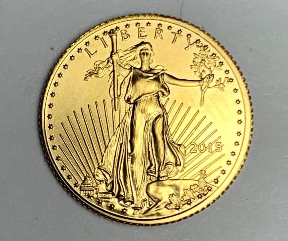 2015 American $5 Gold Eagle 1/10 ozt (1 of 2)
