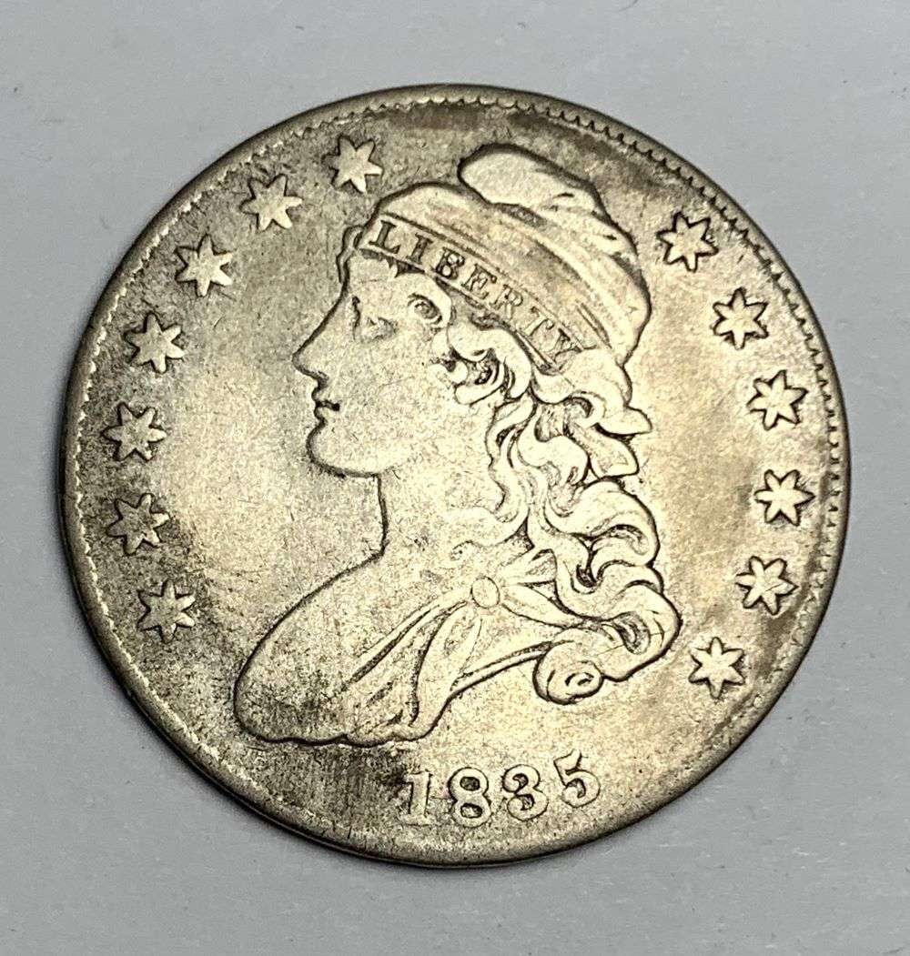 1835 Capped Bust Silver Half Dollar XF Details (1 of 2)