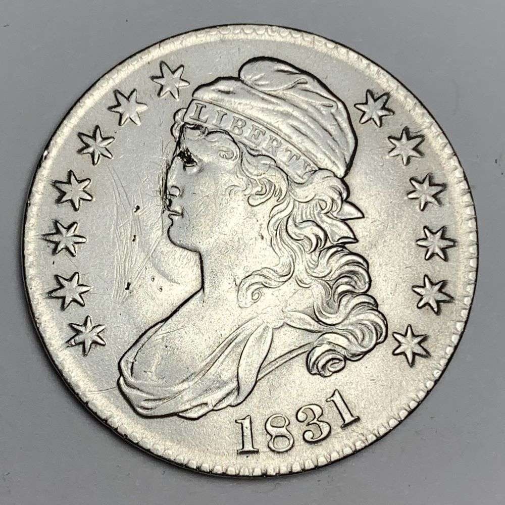 1831 Capped Bust Silver Half Dollar AU55 Details (1 of 3)