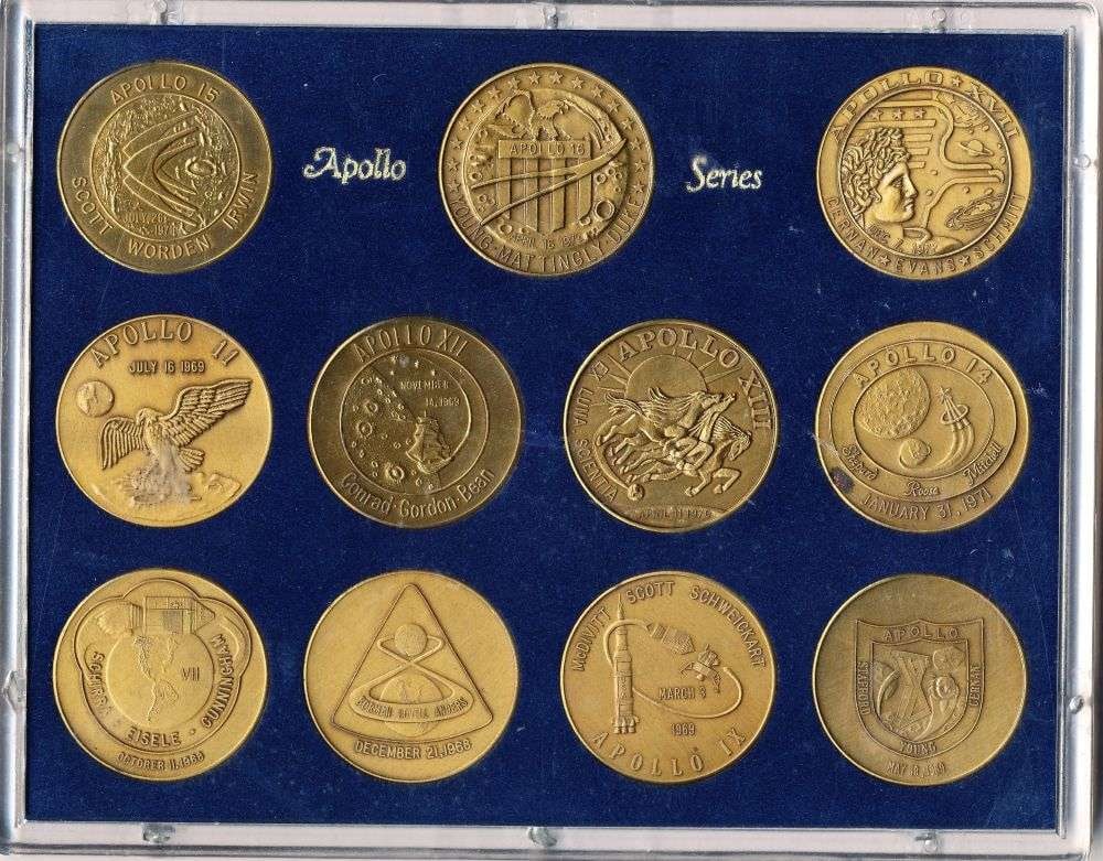 Vintage Mixed Date NASA Apollo Series Set (11-coins) .750 ozt: Winner shall receive the exact set (11-coins) shown here. (MR/LB)