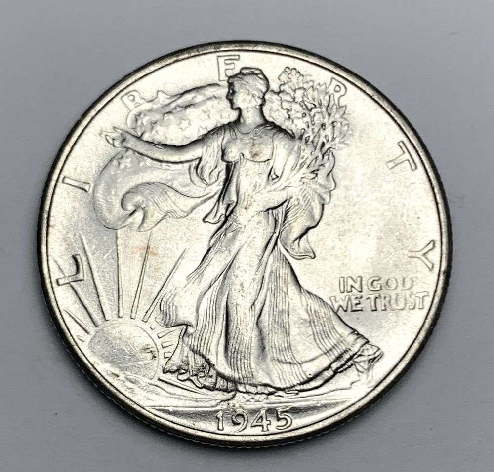 1945-S Walking Liberty Silver Half Dollar MS65: Winner shall receive the exact coin shown here. (NH/UR)