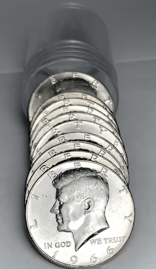 Original Roll (10-coins) 1966 Kennedy Silver Half Dollars: It is possible you could find a high quality gem in this roll, and if it graded MS68 through PCGS, it could be worth an astonishing $15,000 according to the PCGS Price Guide as of September 2026. The 