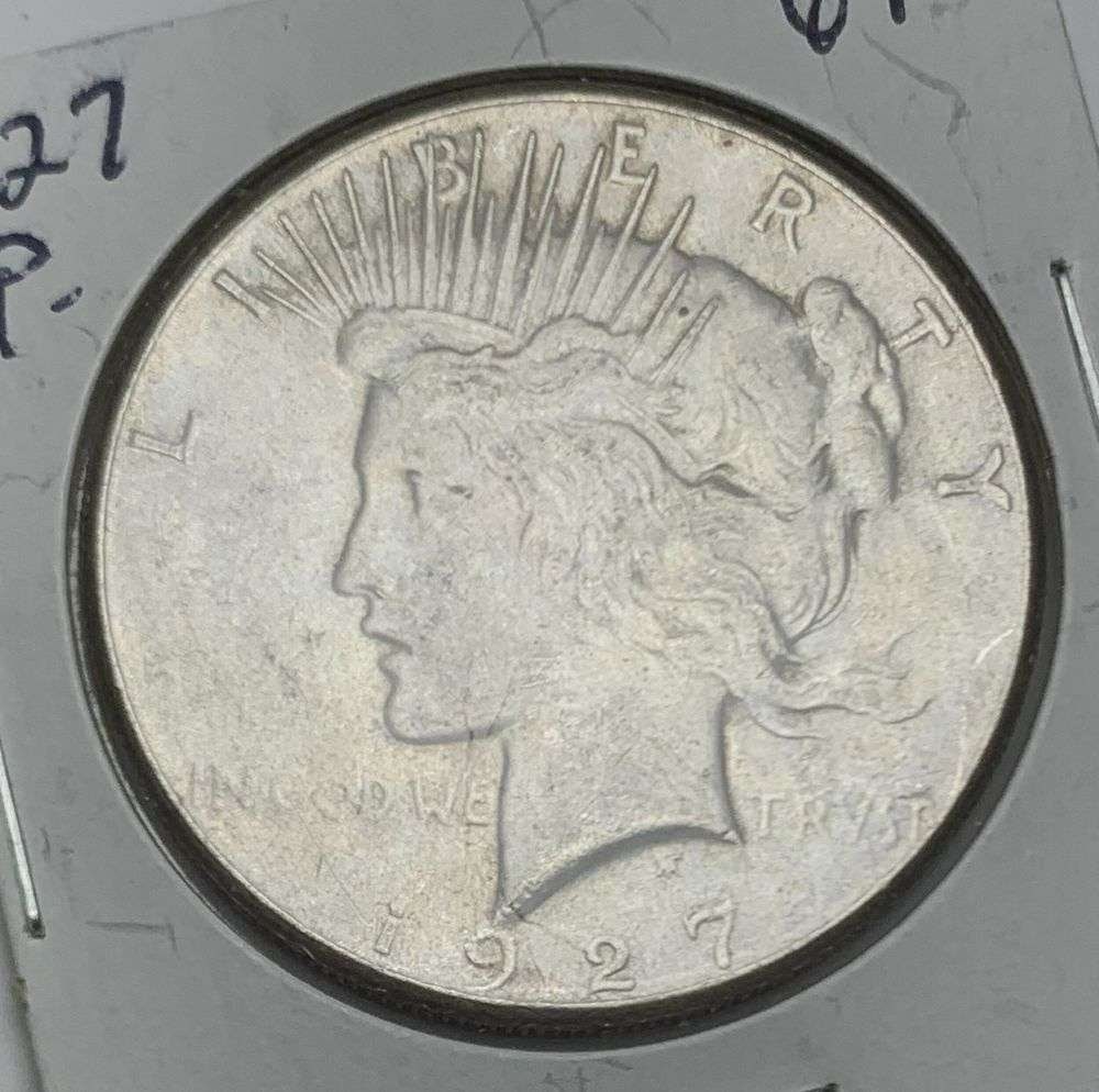 1927 Peace Silver Dollar MS61: Winner shall receive the exact coin shown here. (MR)