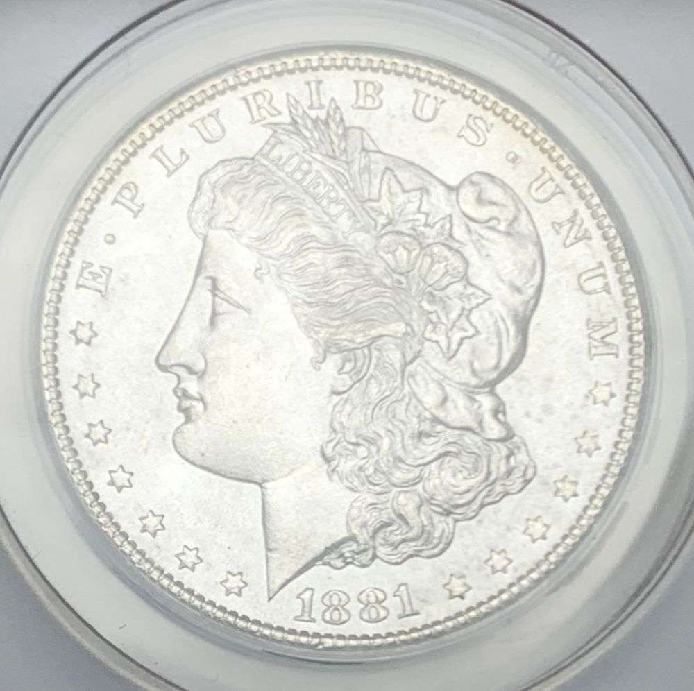 1881-S Morgan Silver Dollar ANACS MS63: Winner shall receive the exact coin shown here. (MR/FR)