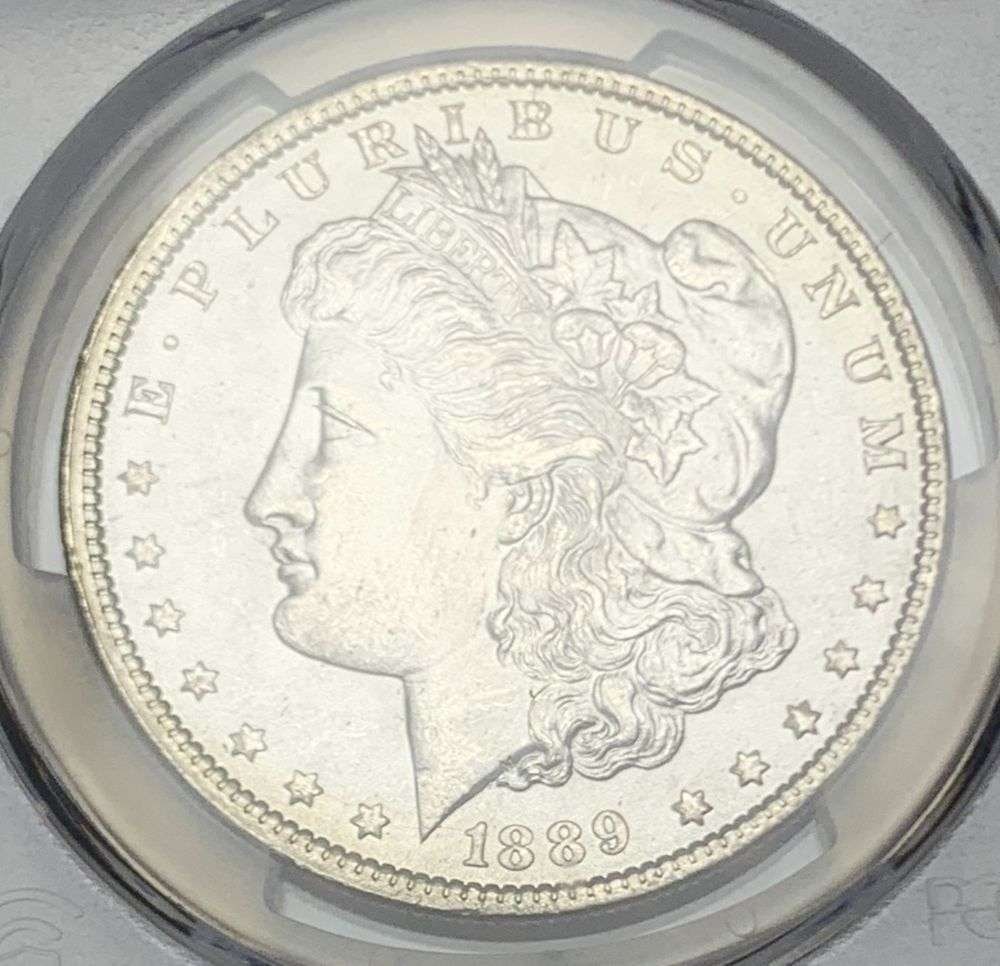 1889 Morgan Silver Dollar PCGS MS64: Winner shall receive the exact coin shown here. (MR/FR)