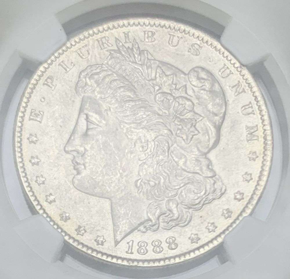 1888 Morgan Silver Dollar NCG MS64: Winner shall receive the exact coin shown here. (MR/FR)