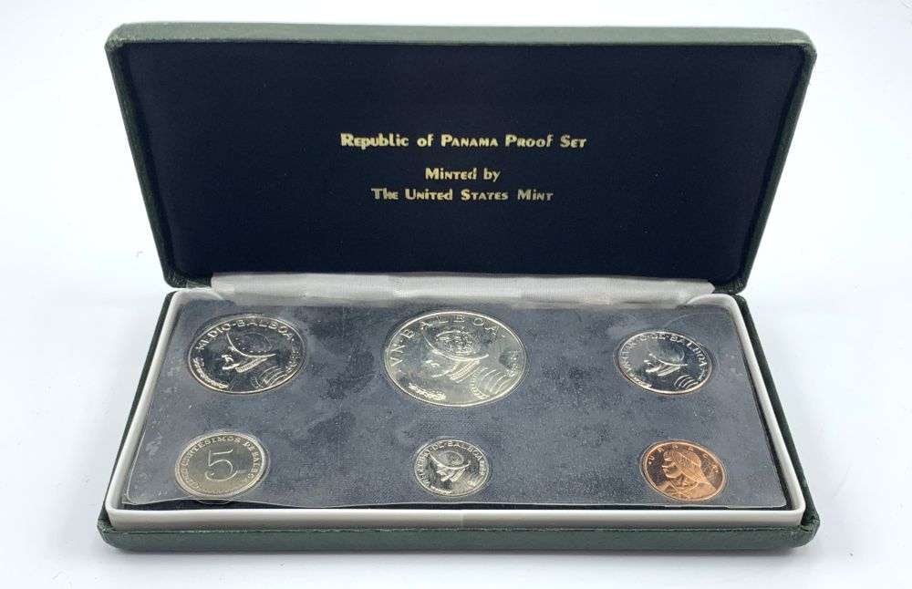 1974 Republic Of Panama Proof Set (6-coins) OGP (.9213 ASW): Winner shall receive the exact set (6-coins) shown here. (NH/B)