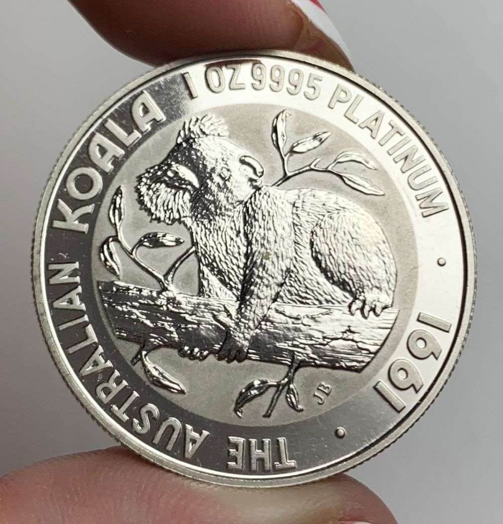 Last Minute Platinum! 1991 Australian $100 Koala 1 ozt .9995 Platinum: Winner shall receive the exact coin shown here. (MR/LRBB)