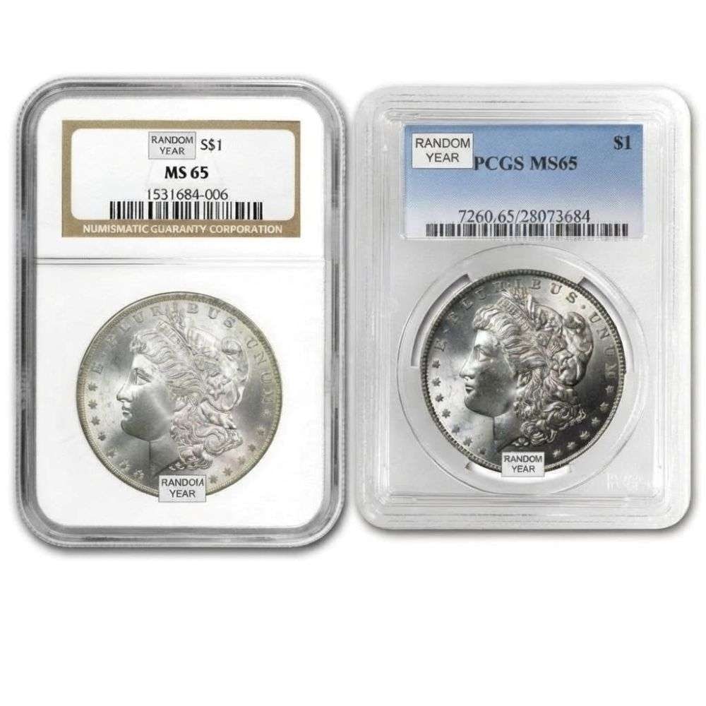 (20) Mixed Date & MM NGC/PCGS MS65 Morgan Silver Dollars: This item comes from our consignors vault in Chicago. Please allow 2-4 weeks for delivery. Winner of this lot shall receive (20) Morgan Silver Dollars in NGC/PCGS MS65, precisely resembling the coins 