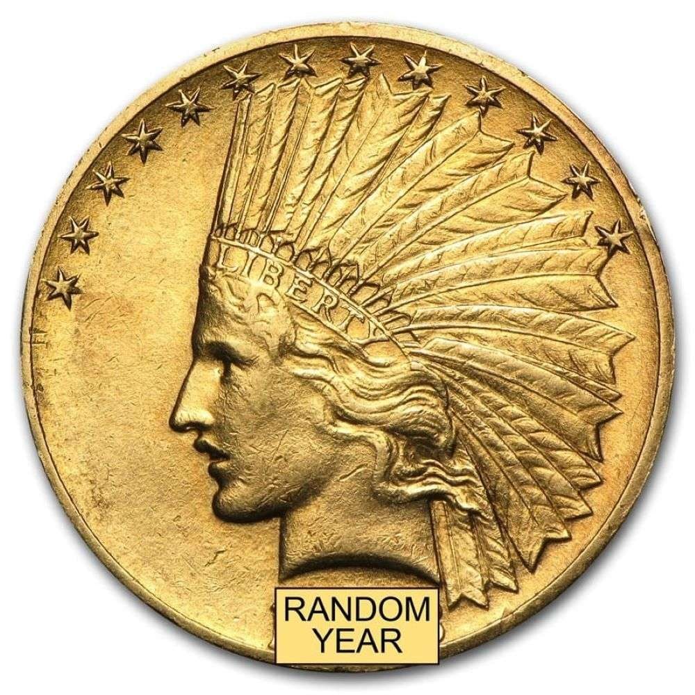 (10) Gold $10.00 Indian Head XF: Winner shall receive (10-coins) precisely resembling the one shown here. The images shown are stock images. Please allow 2-4 weeks for shipping.