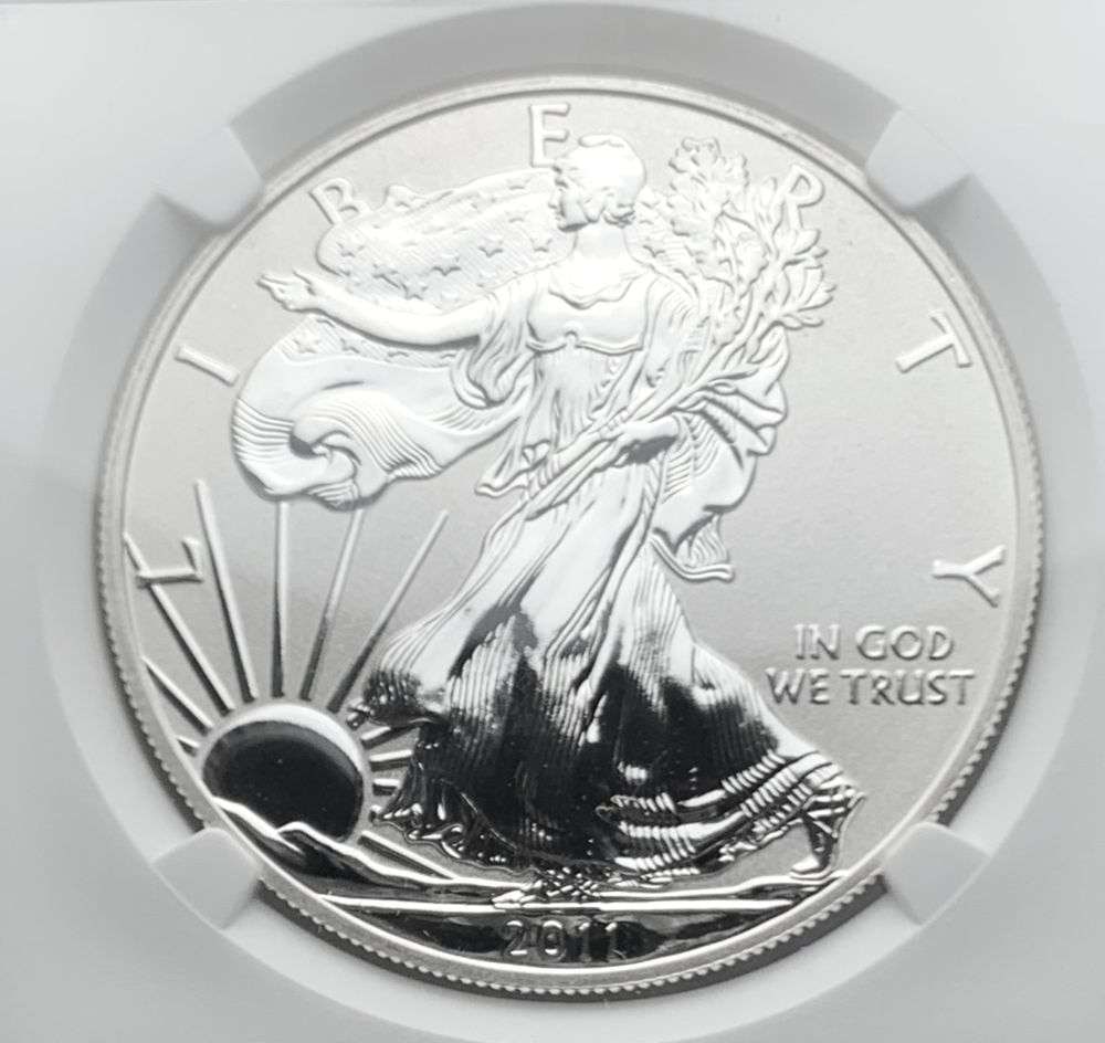 2011-P American Silver Eagle NGC Reverse PF70 25th Anniversary: Winner shall receive the exact coin shown here. (NH/LPB)