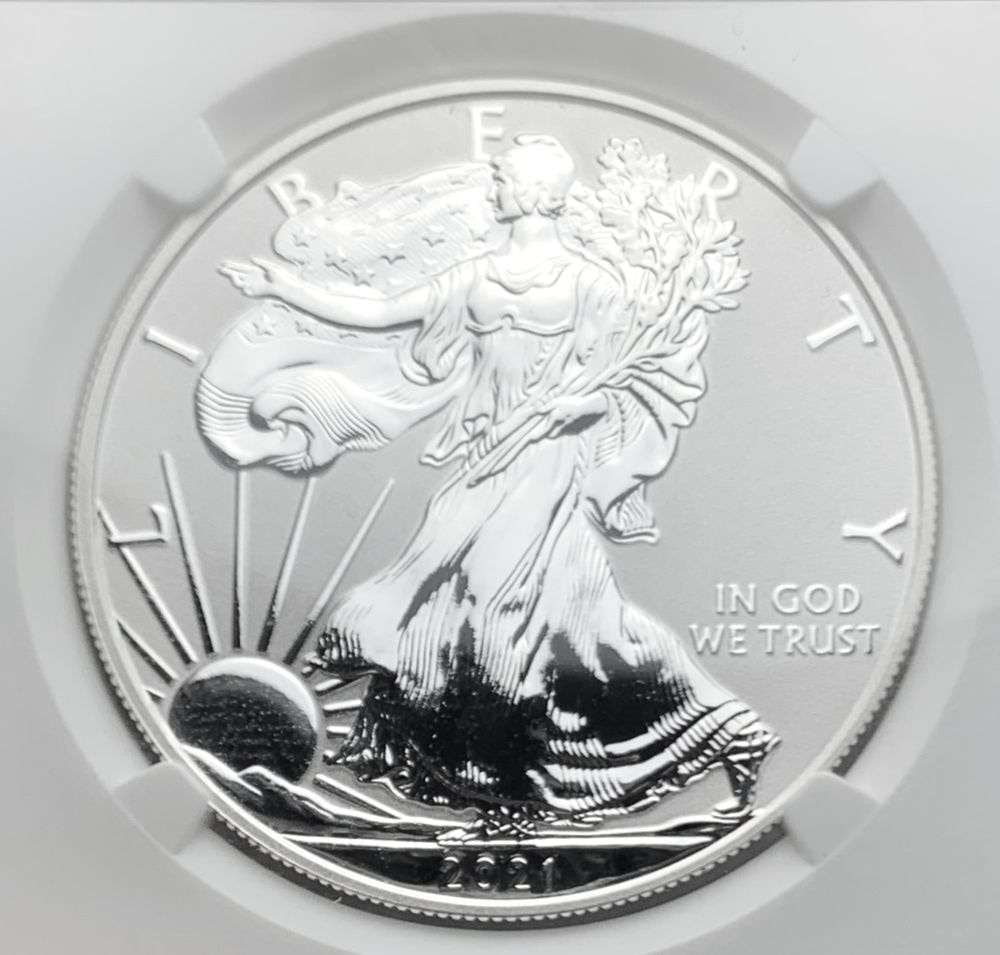 2021-W American Silver Eagle Type 1 NGC Reverse PF70: Winner shall receive the exact coin shown here. (NH/LPB)